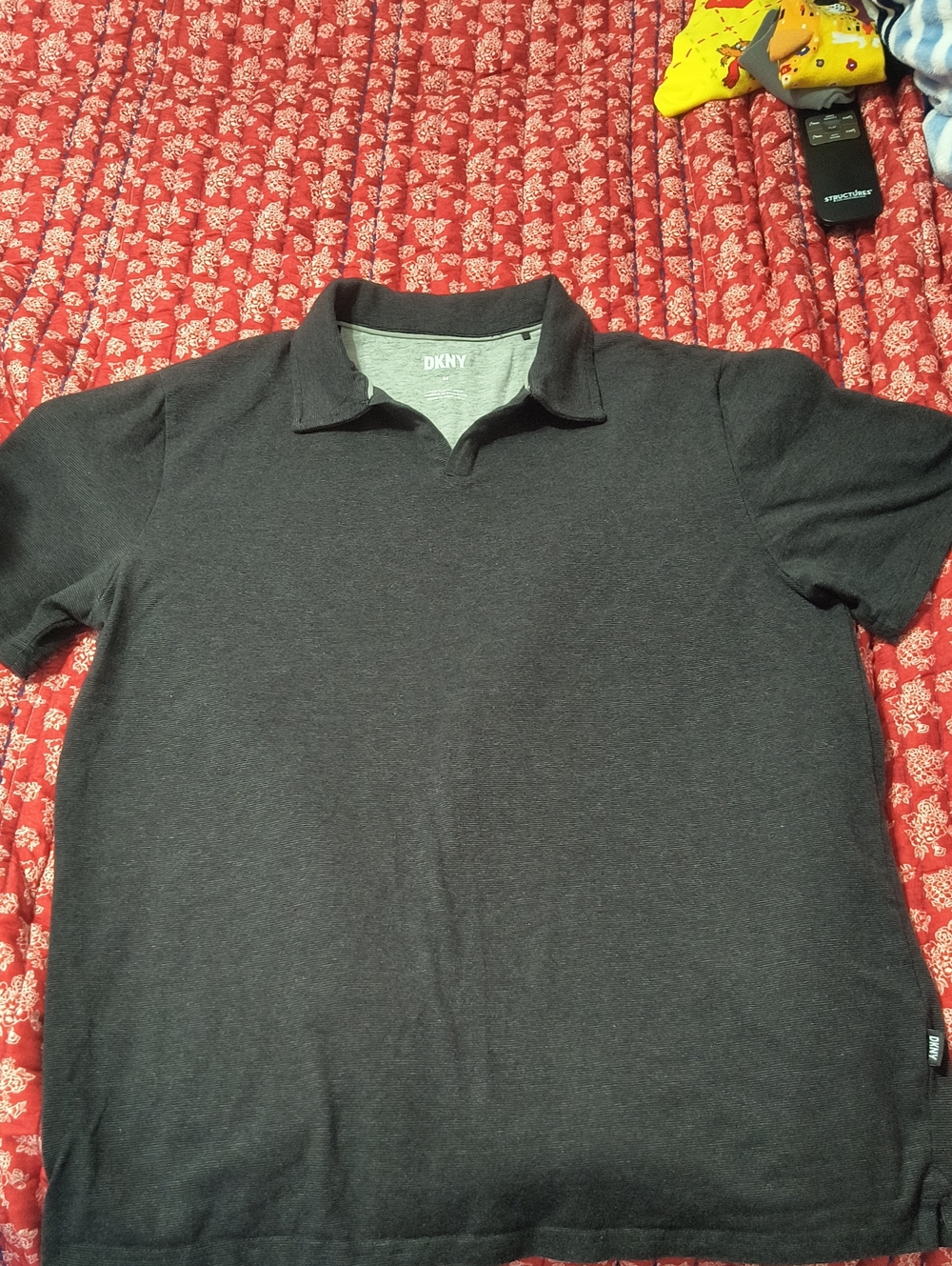 DKNY Men's Charcoal Gray Polo Shirt